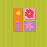 Greeting card with flower vector design