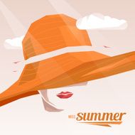 Beautiful portrait woman wearing elegant wide-brimmed hat N2