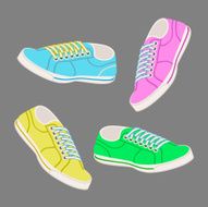 Colored trainers with laces