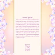 Romantic frame with purple flowers petals
