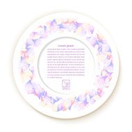 Paper round with flower applique texture on white background