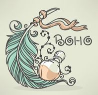 Boho chic hand drawn background