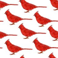 Seamless pattern with cardinals Stylish Animal background
