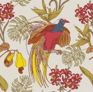 Hand draw tropical flowers and birds