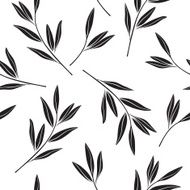 Monochrome seamless pattern of abstract branches N2