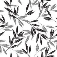 Monochrome seamless pattern of abstract branches N3