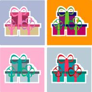 Colorful Christmas gifts set