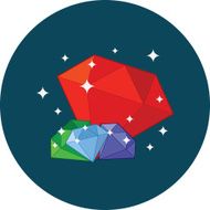 Shining gems wealth concept Flat design