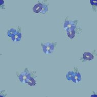 Blue flowers on white background N8