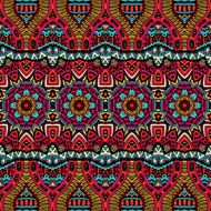 Abstract festive colorful floral vector ethnic tribal pattern
