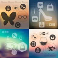shopping infographic with unfocused background N3