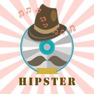 hipster cd and music badge label N2