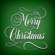 Merry Christmas retro green background Vector illustration EPS
