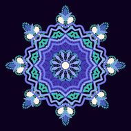 Mandala hand-drawn patterns round ornament