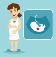 Pregnant woman Vector flat illustration N2