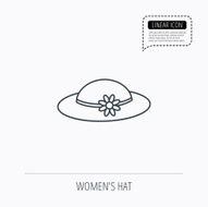 Female hat with flower icon Women headdress N3