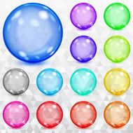 Set of multicolored transparent spheres N2