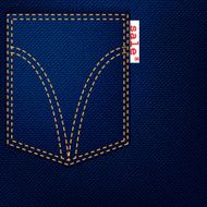 Pocket jeans with a white ribbon