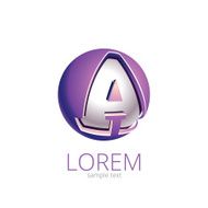 Abstract Vector Design Element - Metal A sphere logo template N2