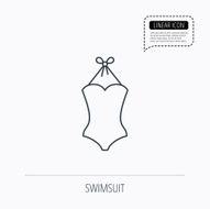 Swimsuit icon Women swimwear sign N3