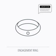 Diamond engagement ring icon Jewelery sign
