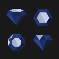 Dark Blue Diamond Vector Icons Set