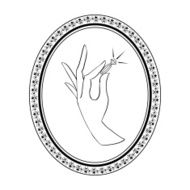 jewelry vintage label with ring in hand N2