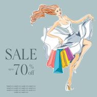 Fashion girl in white dress sale shopping N2