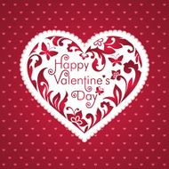 Valentine&#039;s day red card with greeting text