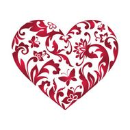 Valentine&#039;s day greeting card with floral heart shape