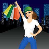 woman holding shopping bags