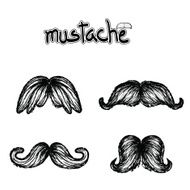 Set of mustache vector on white background set 3