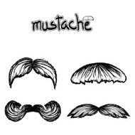 Set of mustache vector on white background set 2