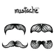 Set of mustache vector on white background set 1