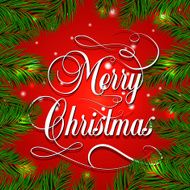 Merry Christmas retro background with fir branches Vector illustration EPS N2