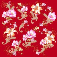 Flower paisley material N3