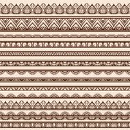 Set of Henna Borders