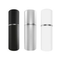 Set of round container with silver band for cosmetic perfume