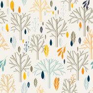 Leaves branches pattern in retro style