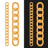 Golden Chain om White and Black Background Vector