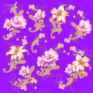 Flower paisley material N4