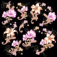 Flower paisley material N5