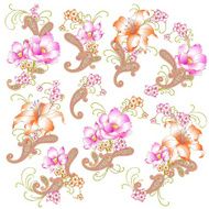 Flower paisley material N6