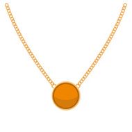 Golden Chain with Gold Blank Precious Necklaces Vector