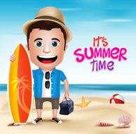 3D Realistic Man Character Wearing Summer Outfit