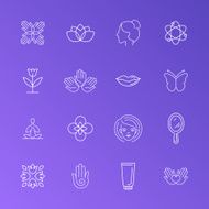 Collection of mono line labels and badges