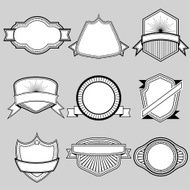 Set of blank frame badges ribbons and labels set 9