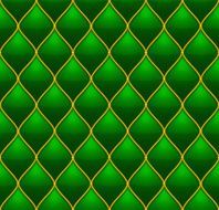 Green with Gold Quilted Leather Seamless Background Vector