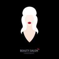 Template logo for beauty salon portrait of a woman