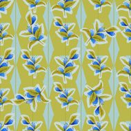 Seamless pattern with flowers and zigzag backdrop